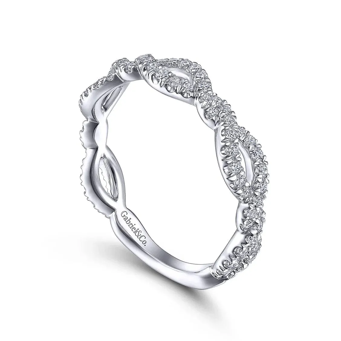 14K White Gold Wedding Band by Gabriel and Co.