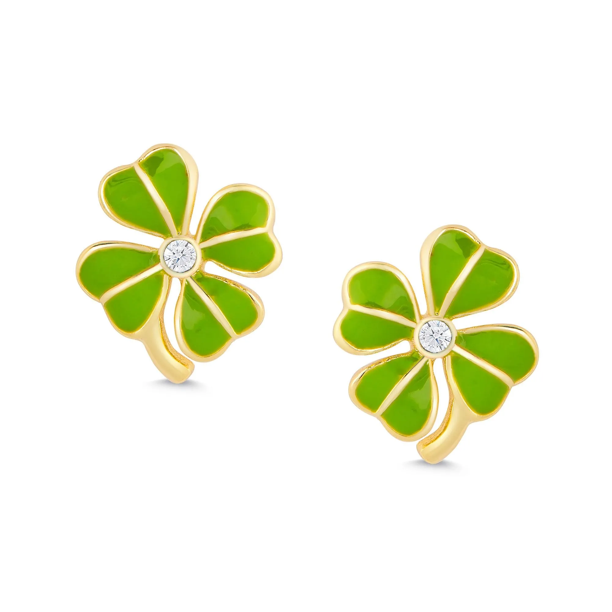 4-Leaf Clover Earrings and Necklace Set