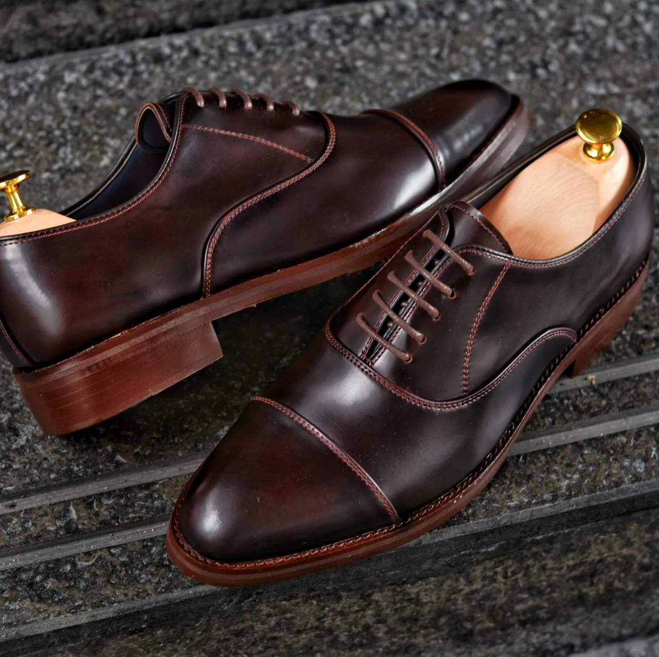 502-1 Oxford Burgundy with Painted Soles - Buy Now