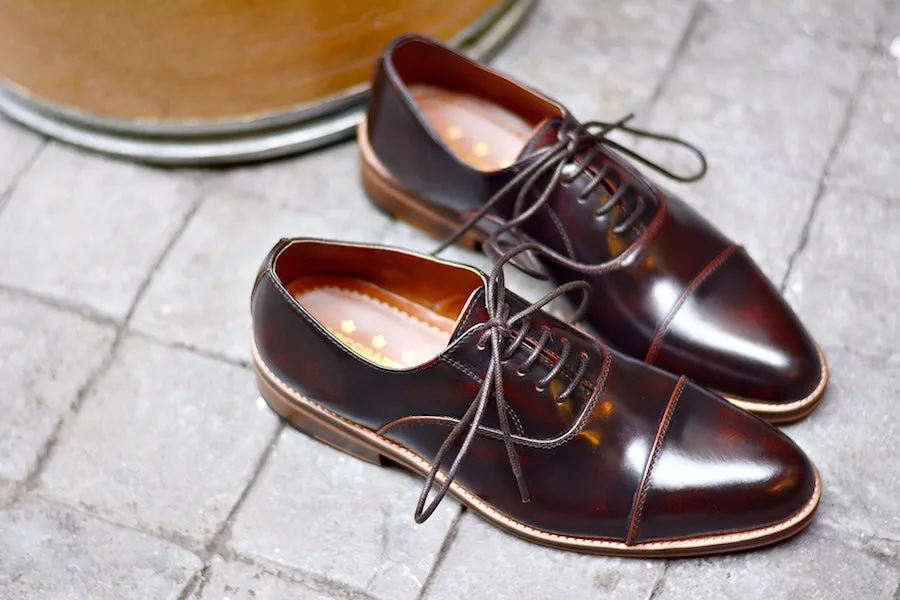 502-1 Oxford Burgundy with Wooden Soles