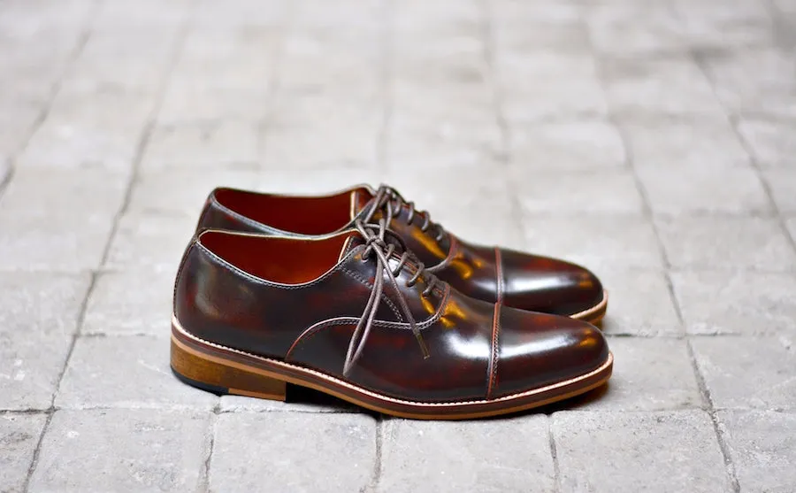 502-1 Oxford Burgundy with Wooden Soles