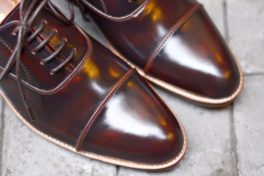 502-1 Oxford Burgundy with Wooden Soles