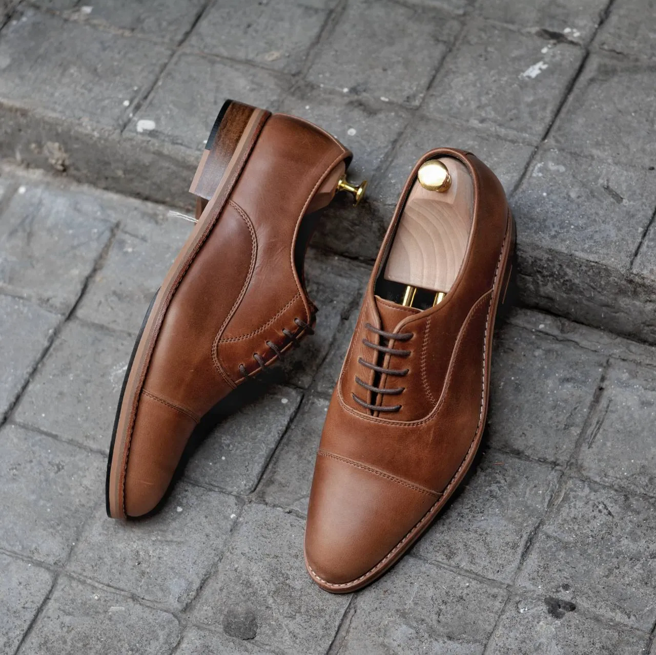 502-1 Oxford Shoes with Visky Wooden Soles