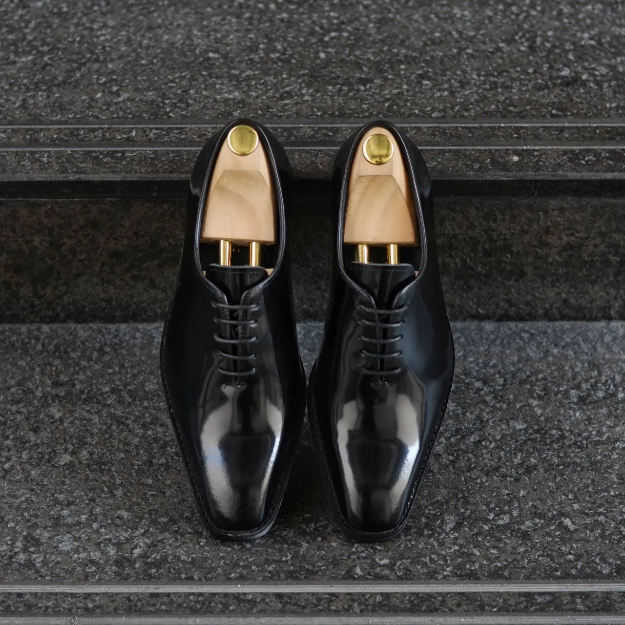 502-3 New Oxford Wholecut Black Patent Leather Shoe