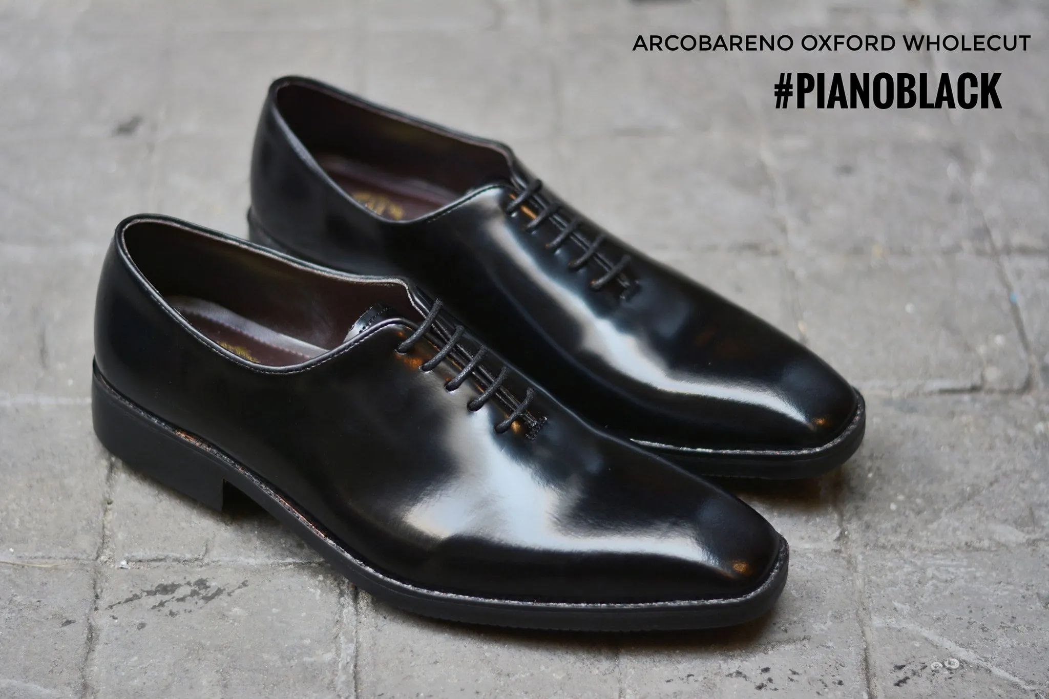 502-3 New Oxford Wholecut Black Patent Leather Shoe