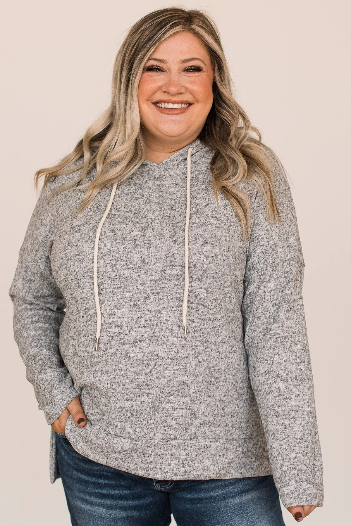 A Beautiful Day Hooded Top- Heather Grey