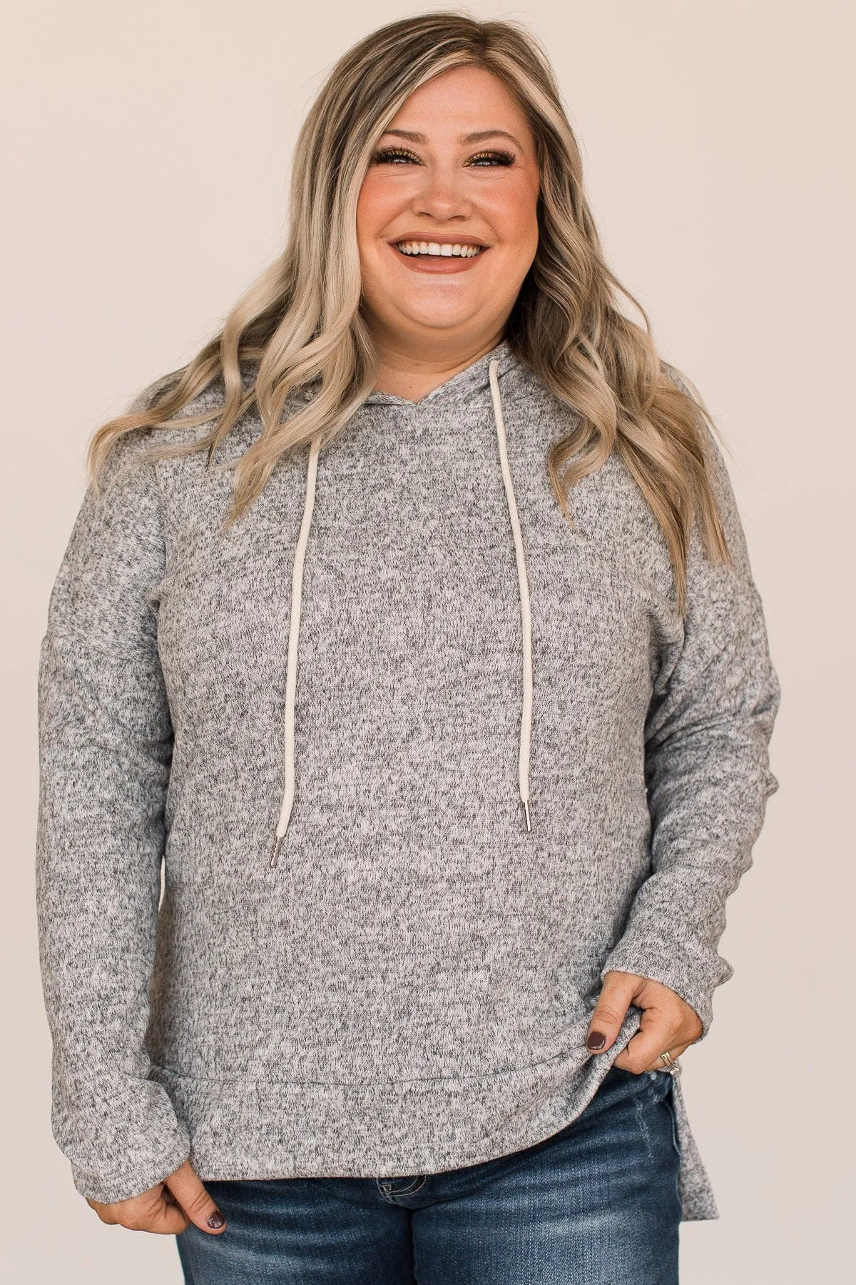 A Beautiful Day Hooded Top- Heather Grey