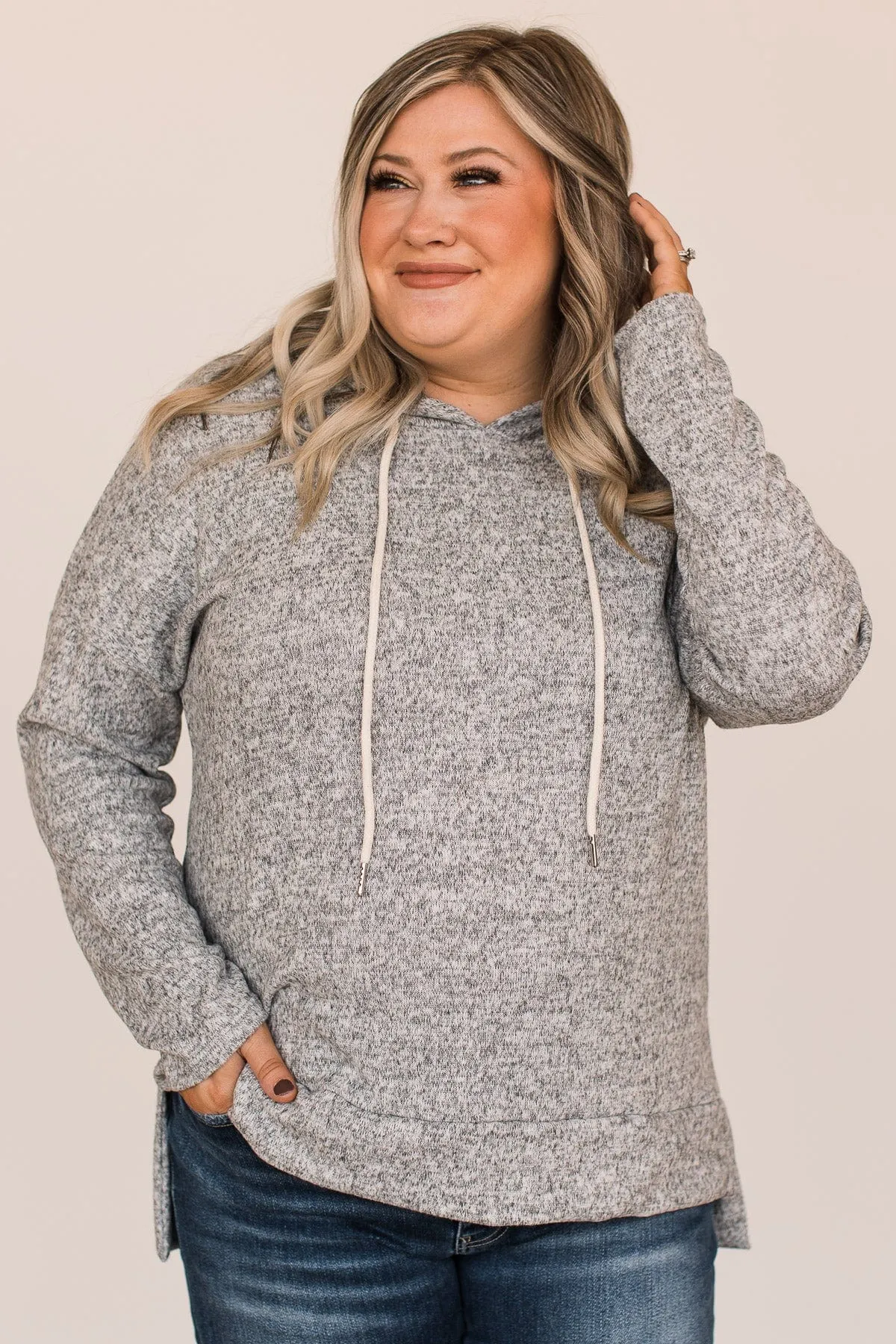 A Beautiful Day Hooded Top- Heather Grey