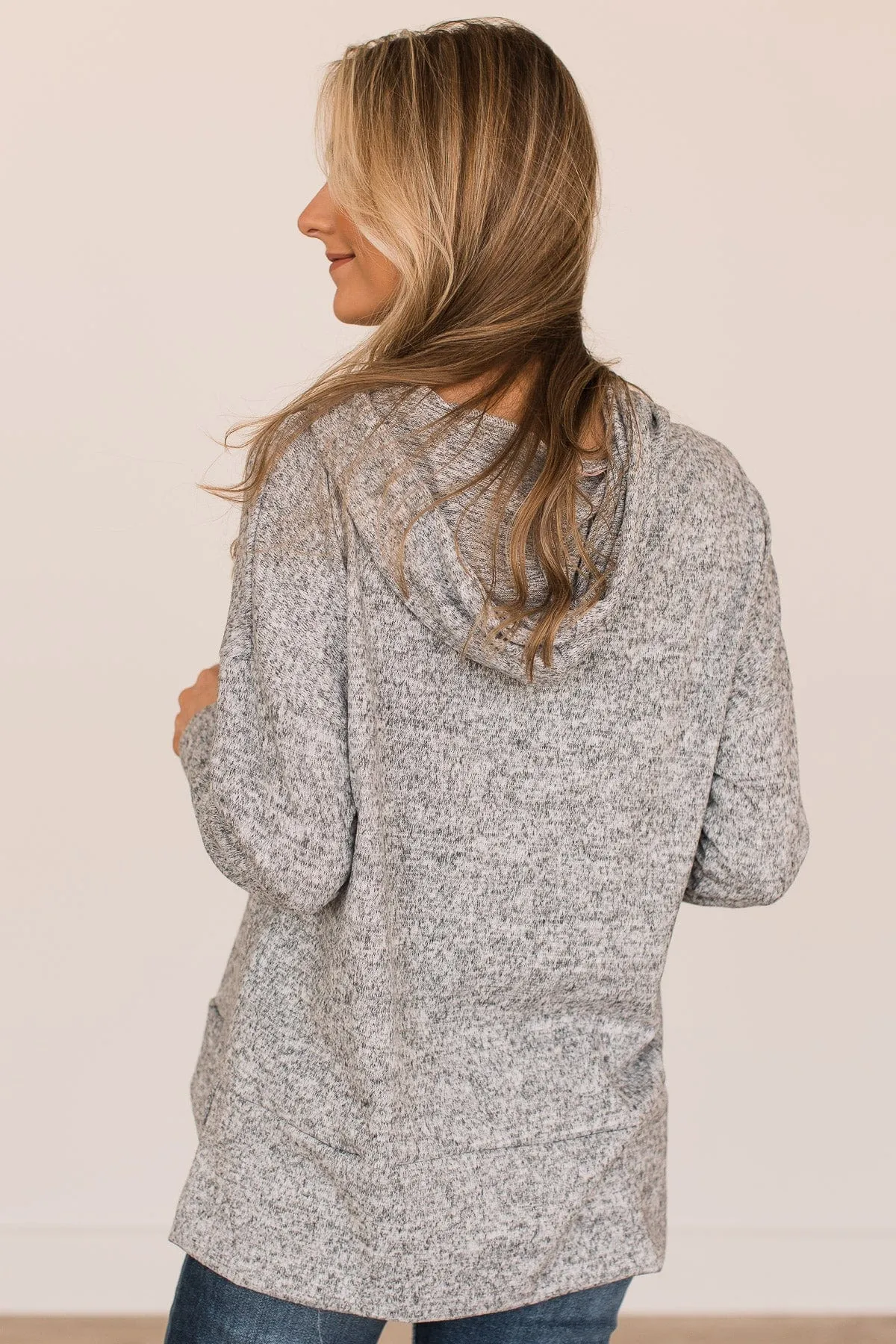 A Beautiful Day Hooded Top- Heather Grey