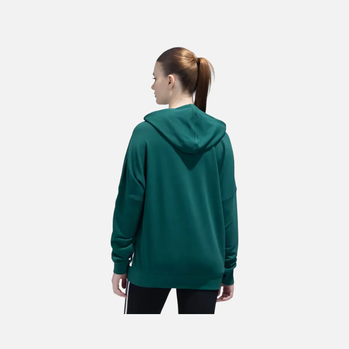 Adidas Dance Loosehd Women's Hooded Sweat -Collegiate Green/White