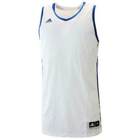 Adidas Men's White Blue Sleeveless Jersey - Essential Kit 3.0, Polyester