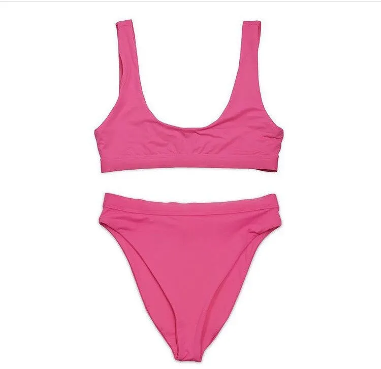 Amaka Pink High Waist Bikini Bottom