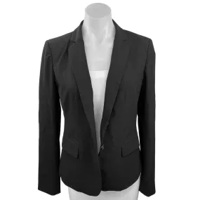 Ann Taylor Women's Black Button Front Long Sleeve Career Blazer Coat Jacket Sz 2