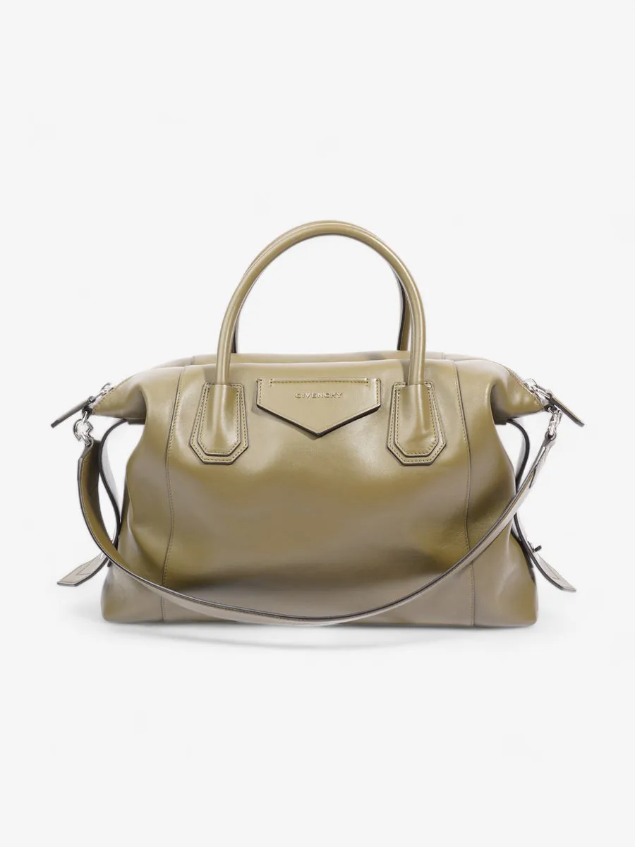 Antigona Tote Bag  Olive Green Leather Large