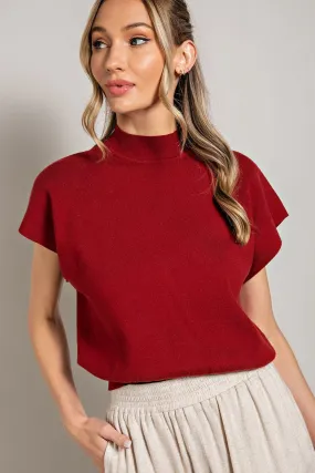 Baby Girl Mock Top in Merlot