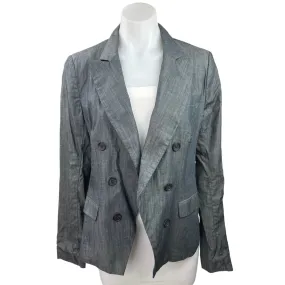 Banana Republic Gray Long Sleeve Collared Double Breasted Blazer Coat Jacket 8