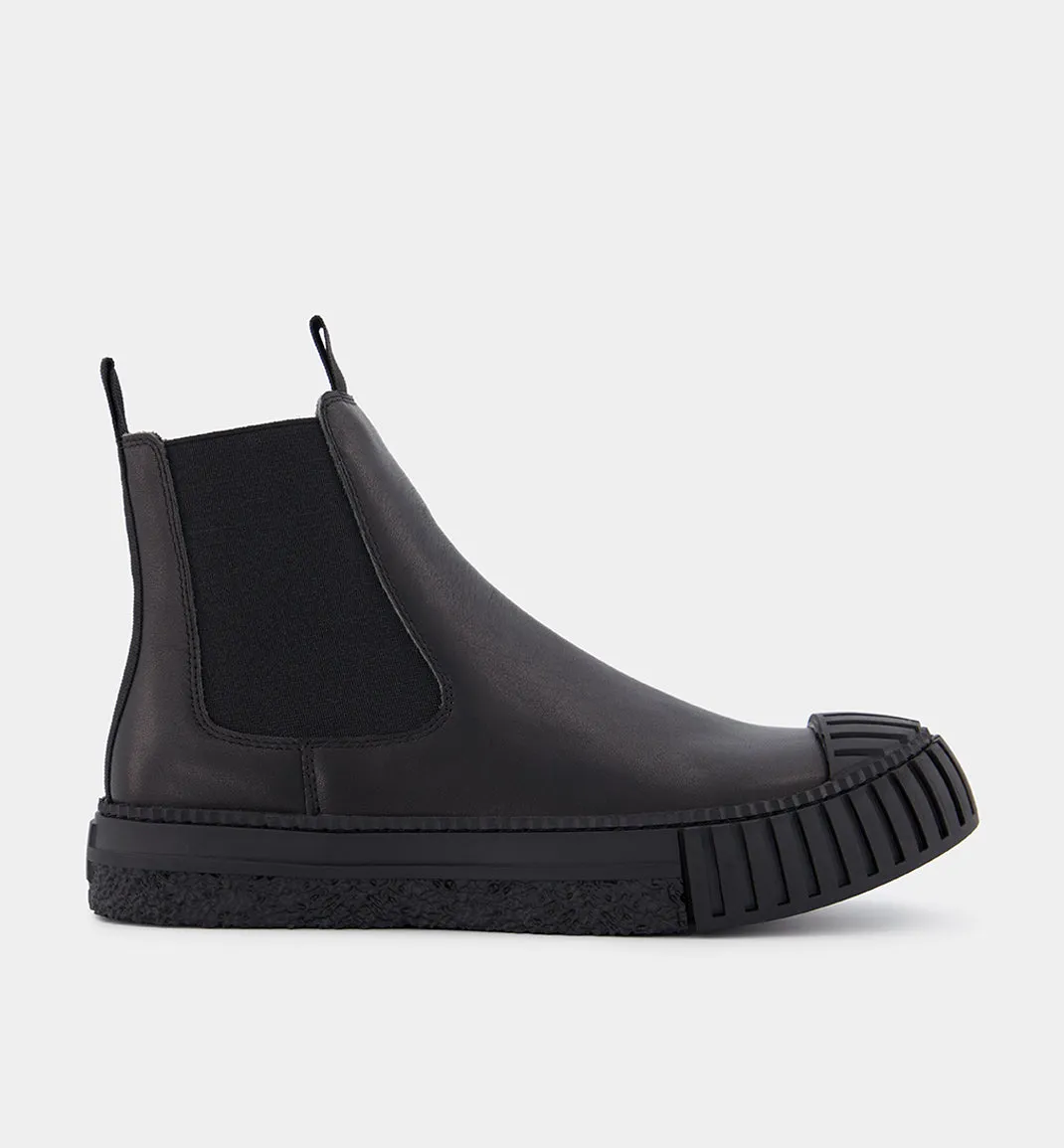 Barbar Black Leather Chelsea Boots- Black Outsole