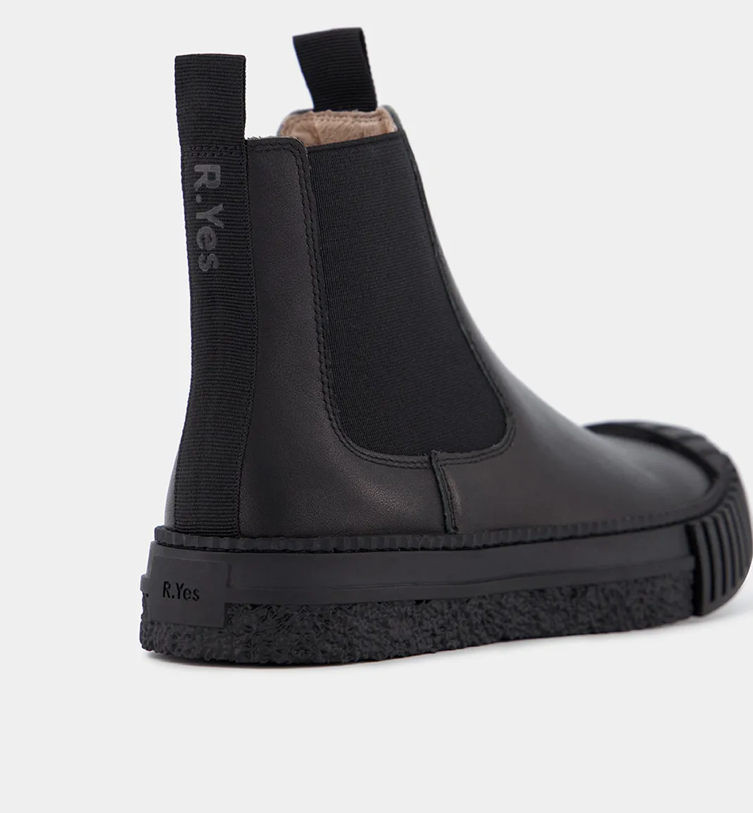 Barbar Black Leather Chelsea Boots- Black Outsole