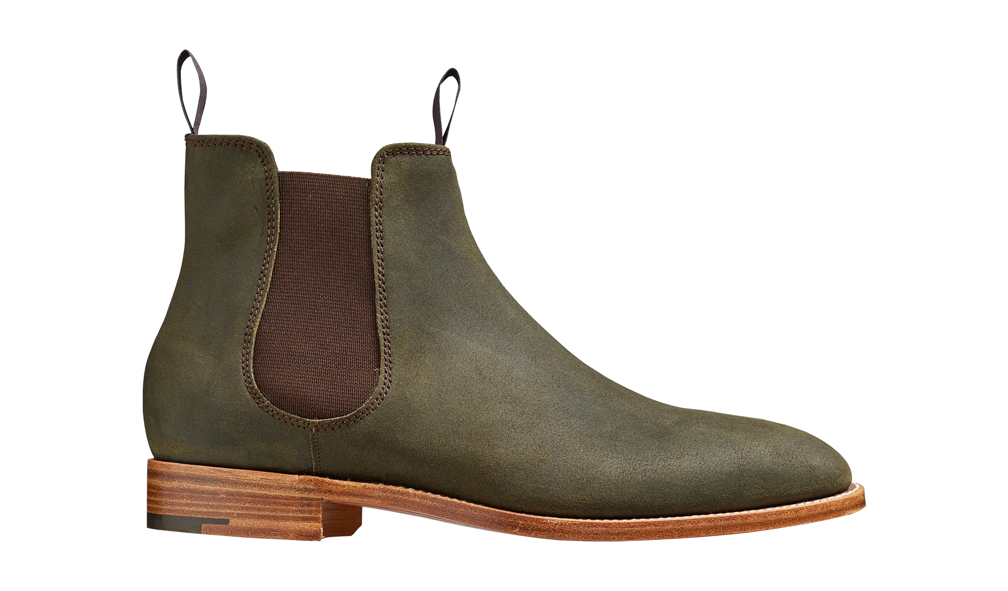 Barker Mansfield Chelsea Boots - Green Suede