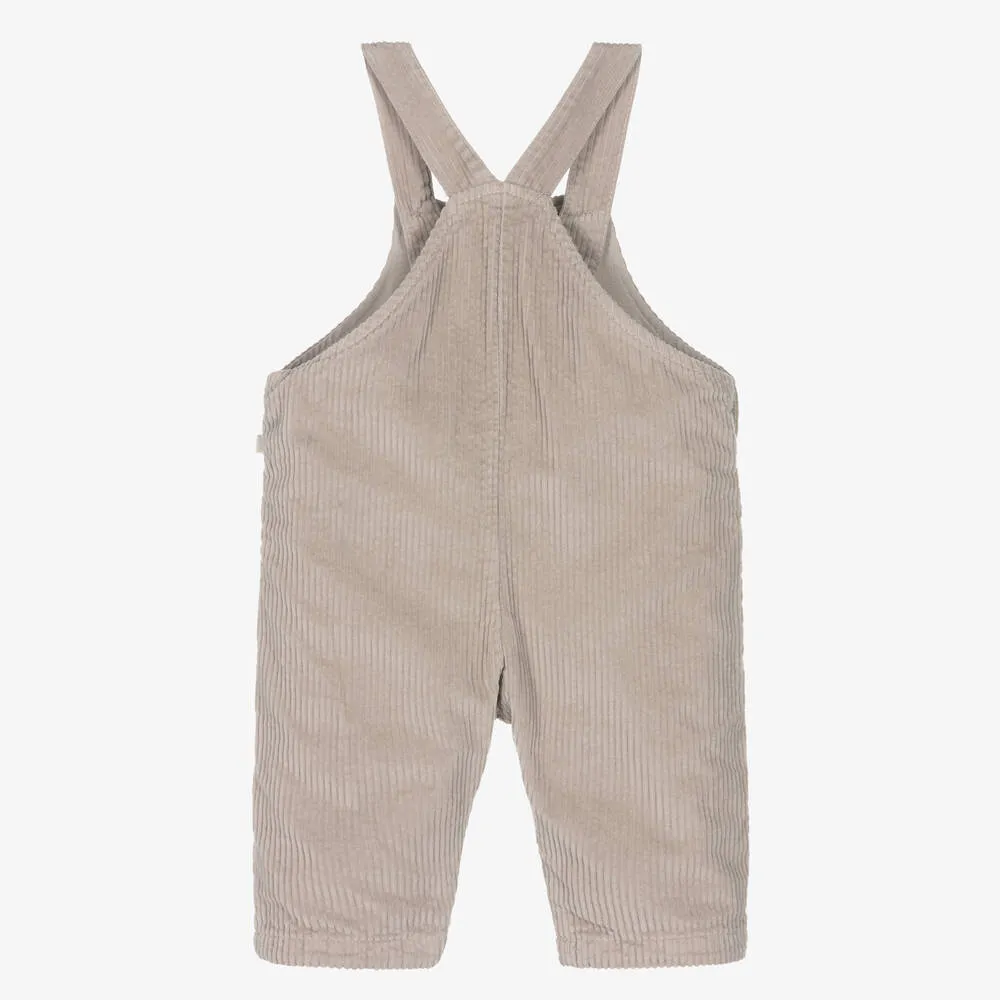 Beige Cotton Corduroy Dungarees