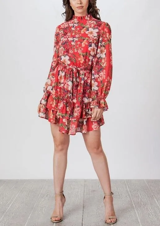 Bella Floral Ruffle Print Dress