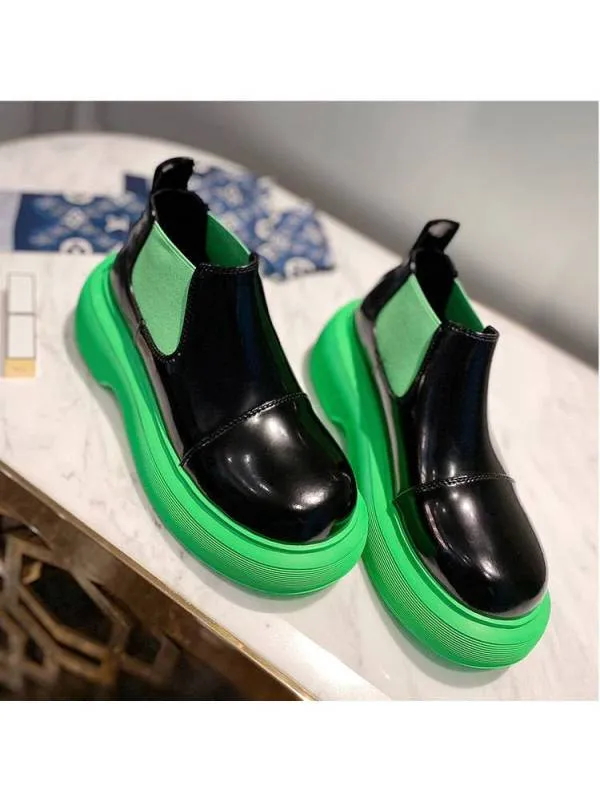 Bellini Chelsea boots with colorful patent sole