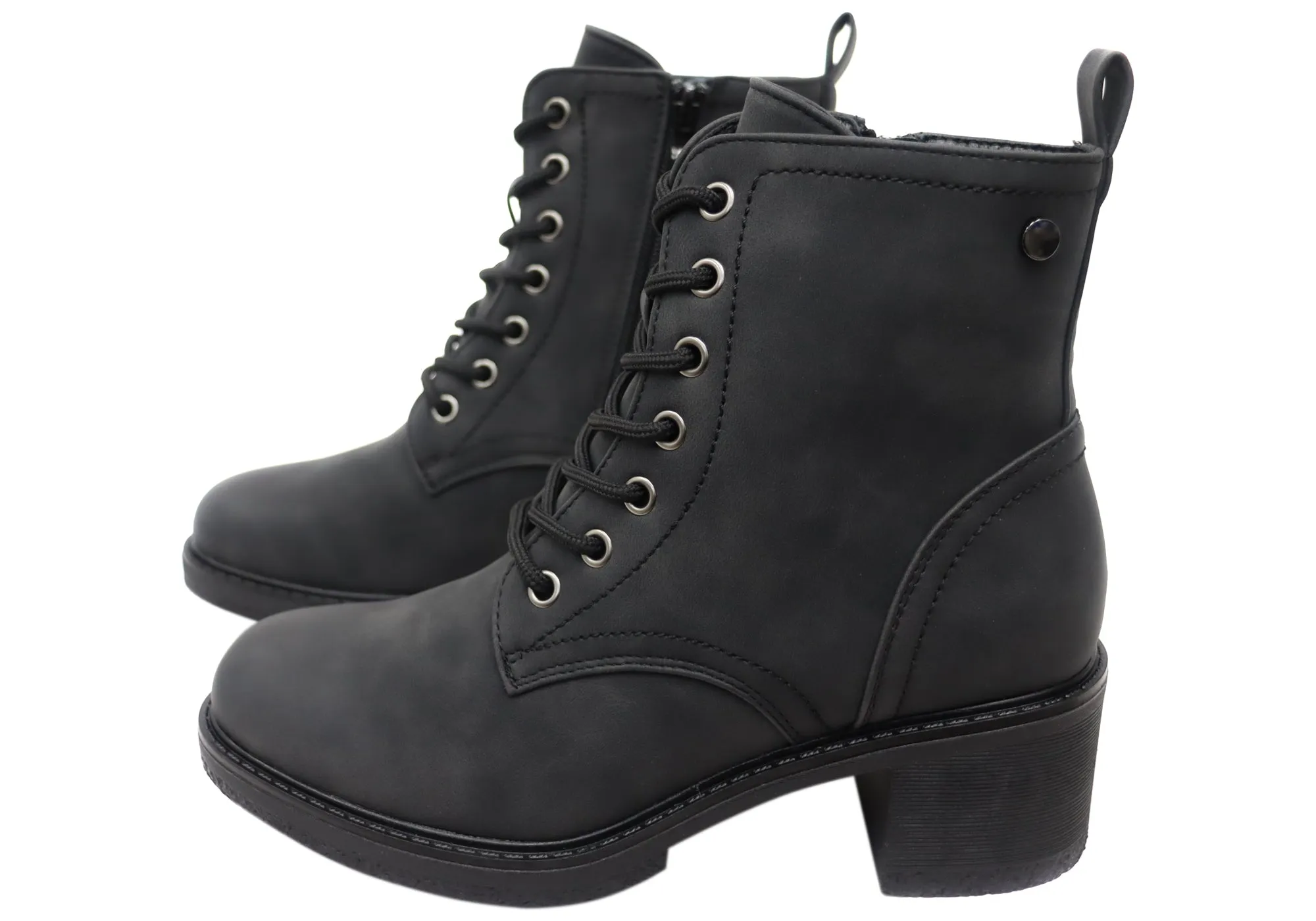 Bellissimo Sibernik Womens Comfortable Lace Up Ankle Boots