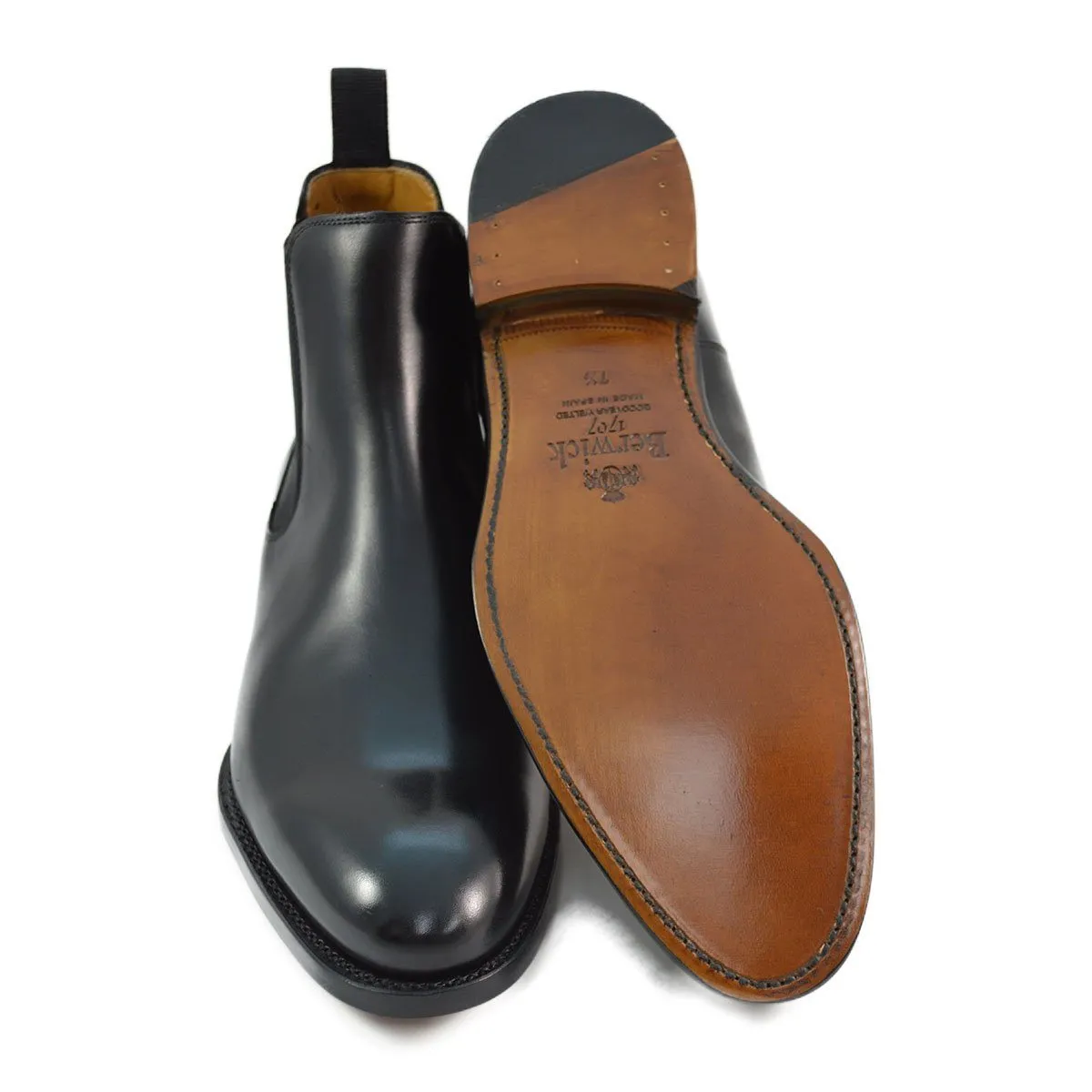 Berwick 1707 Chelsea Boot, Black Calf