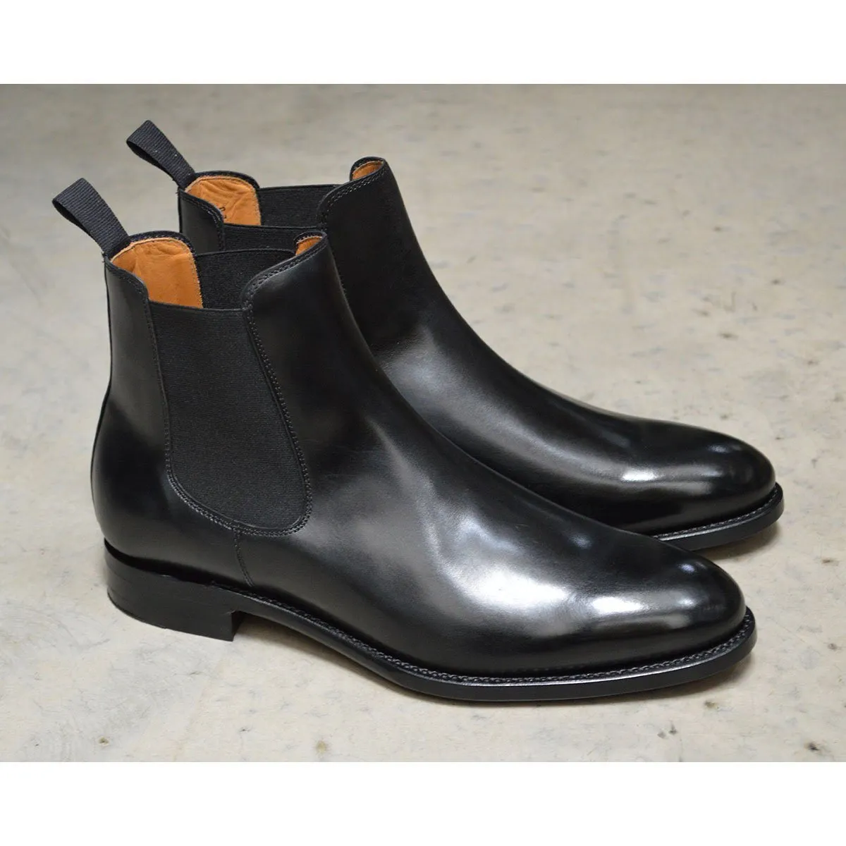 Berwick 1707 Chelsea Boot, Black Calf