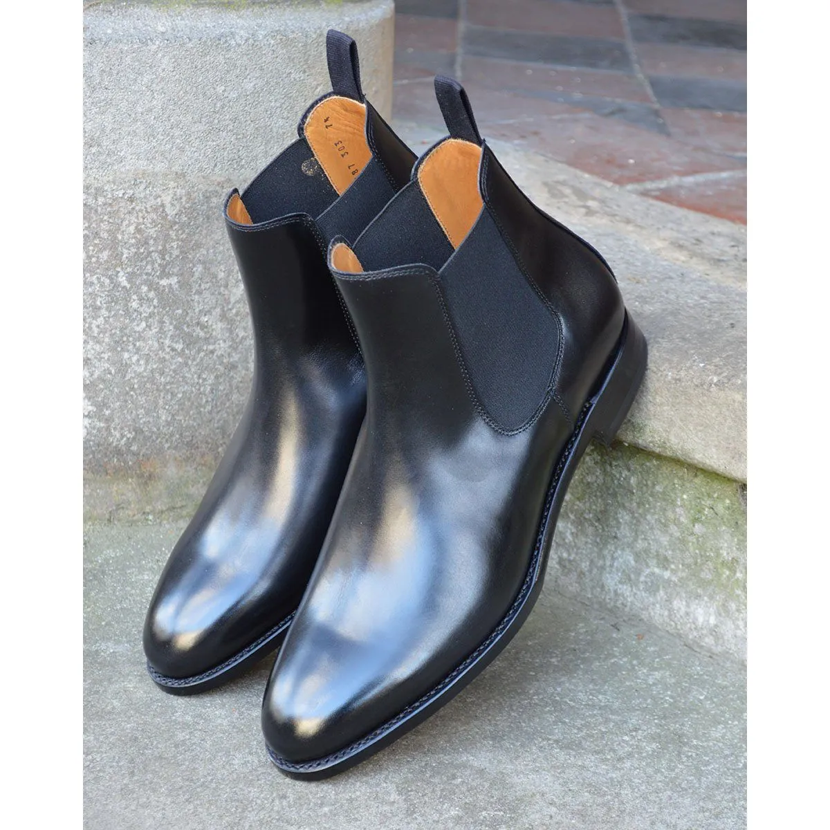 Berwick 1707 Chelsea Boot, Black Calf