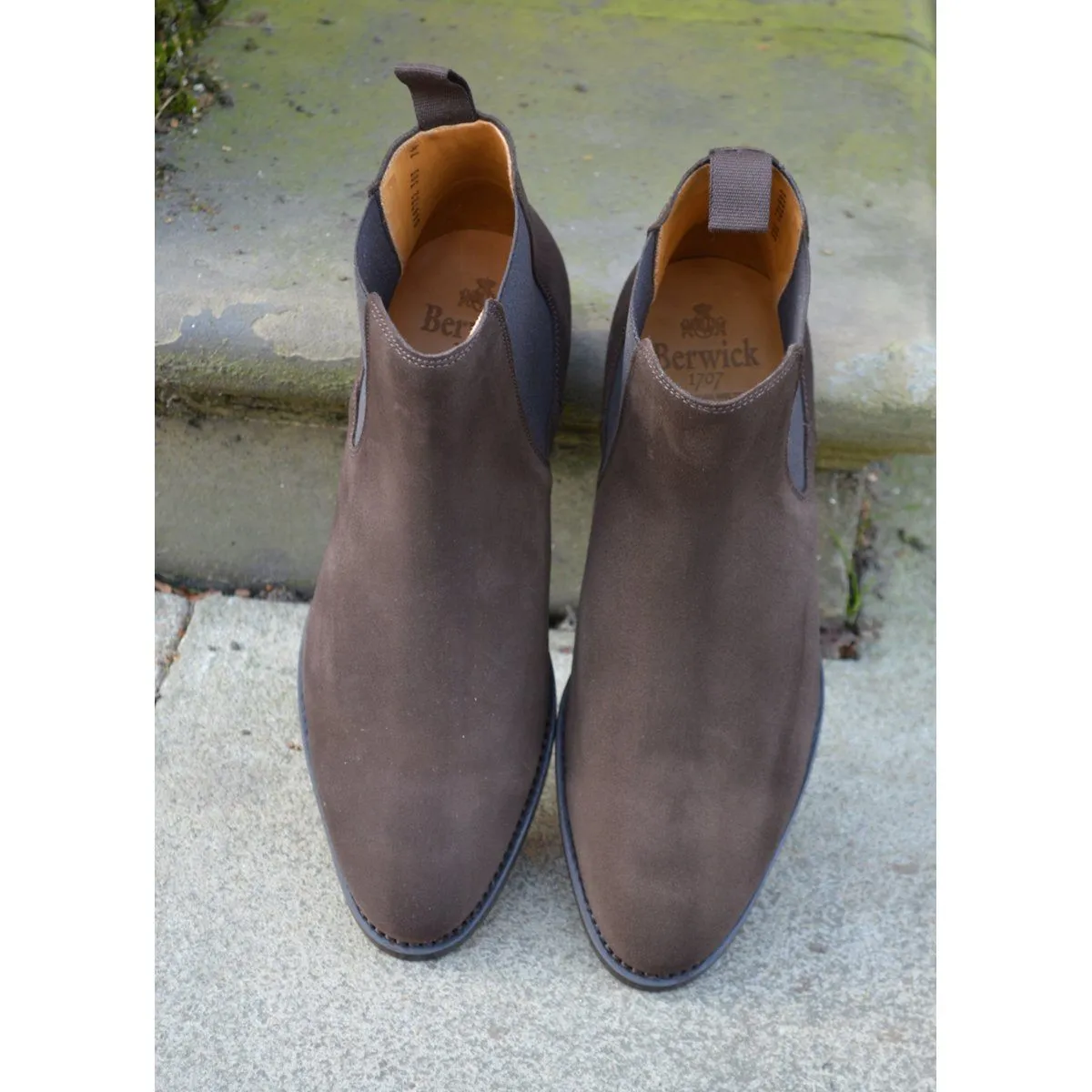 Berwick 1707 Chelsea Boot - Dark Brown Suede