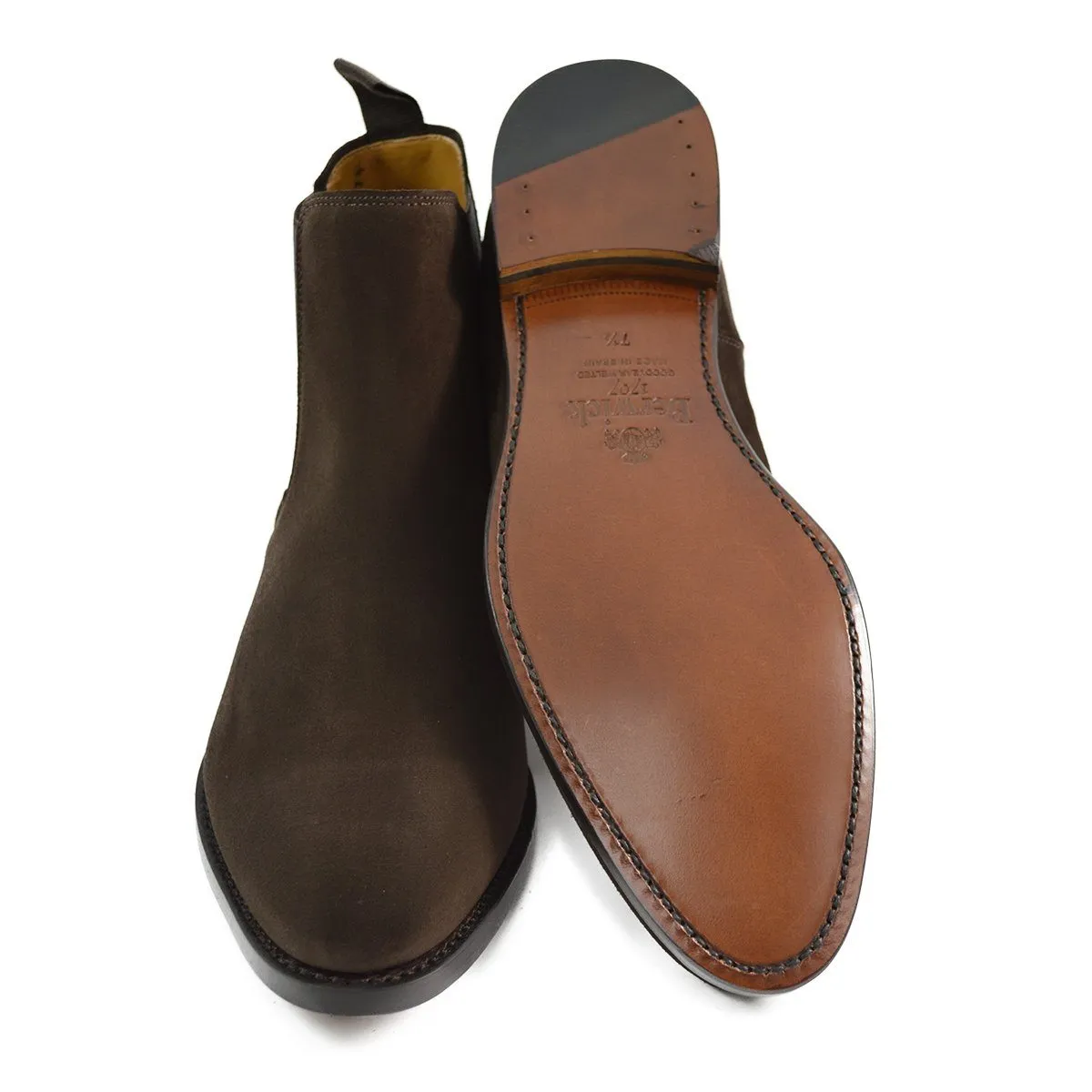 Berwick 1707 Chelsea Boot - Dark Brown Suede