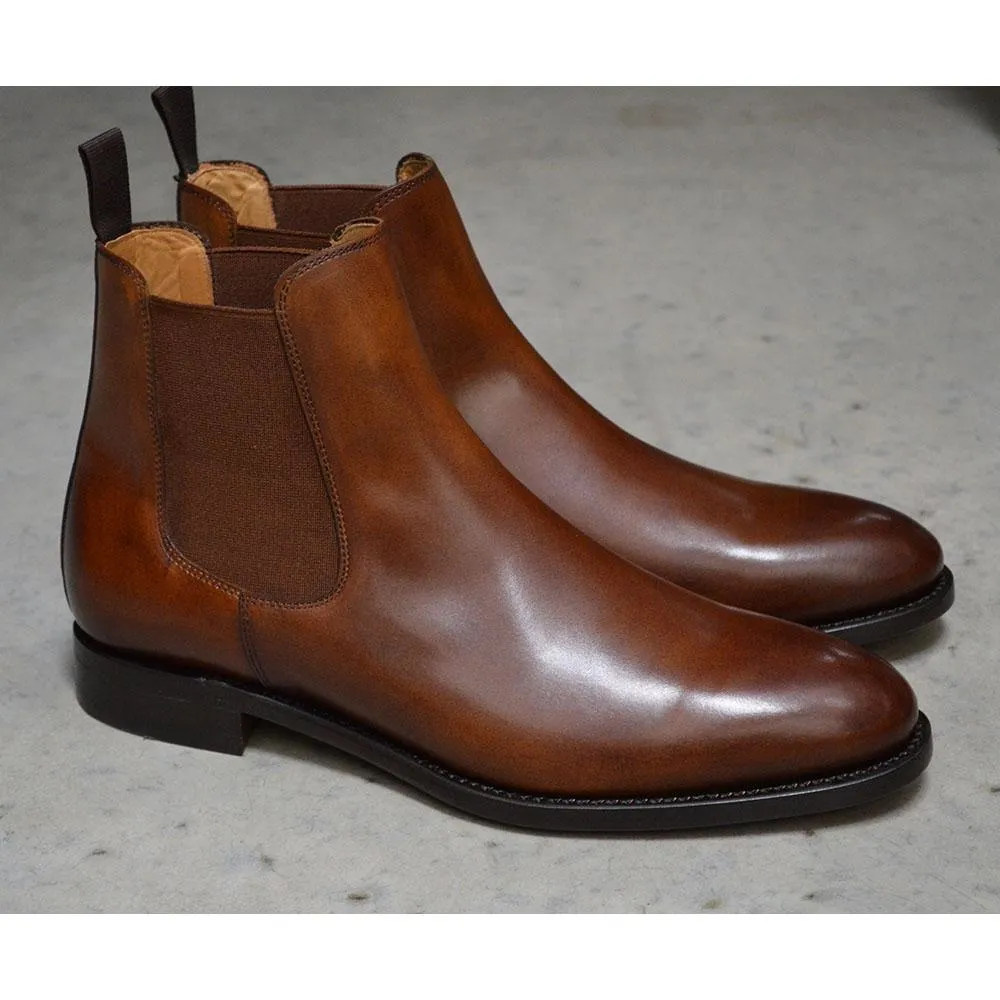 Berwick 1707 Tan Calf Chelsea Boot