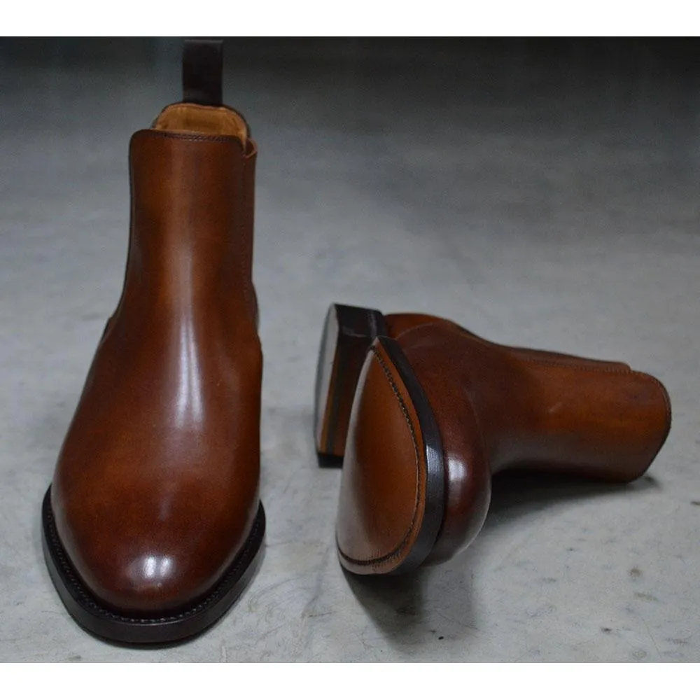 Berwick 1707 Tan Calf Chelsea Boot