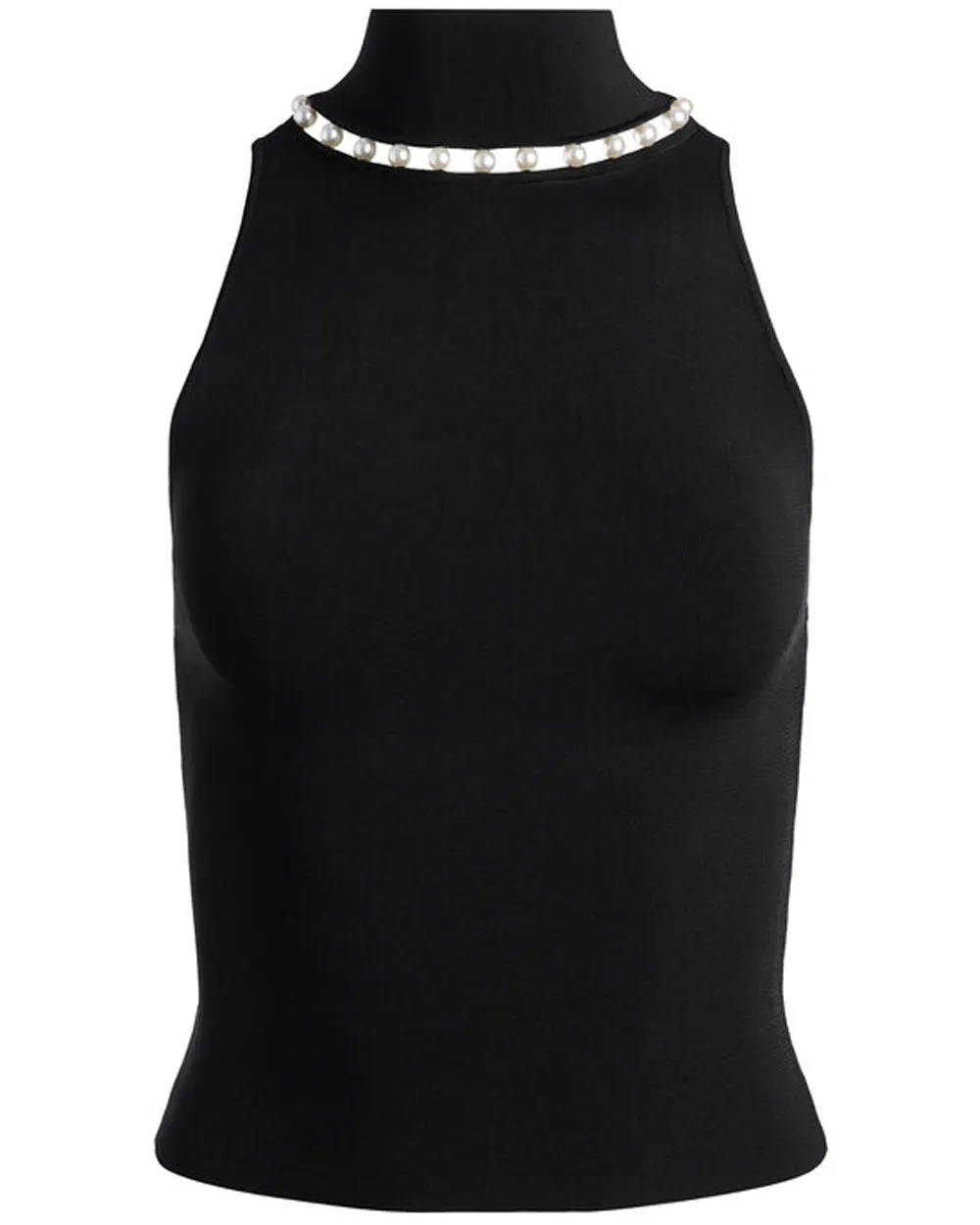 Black Embellished Annalee Mock Neck Top - Shop Now