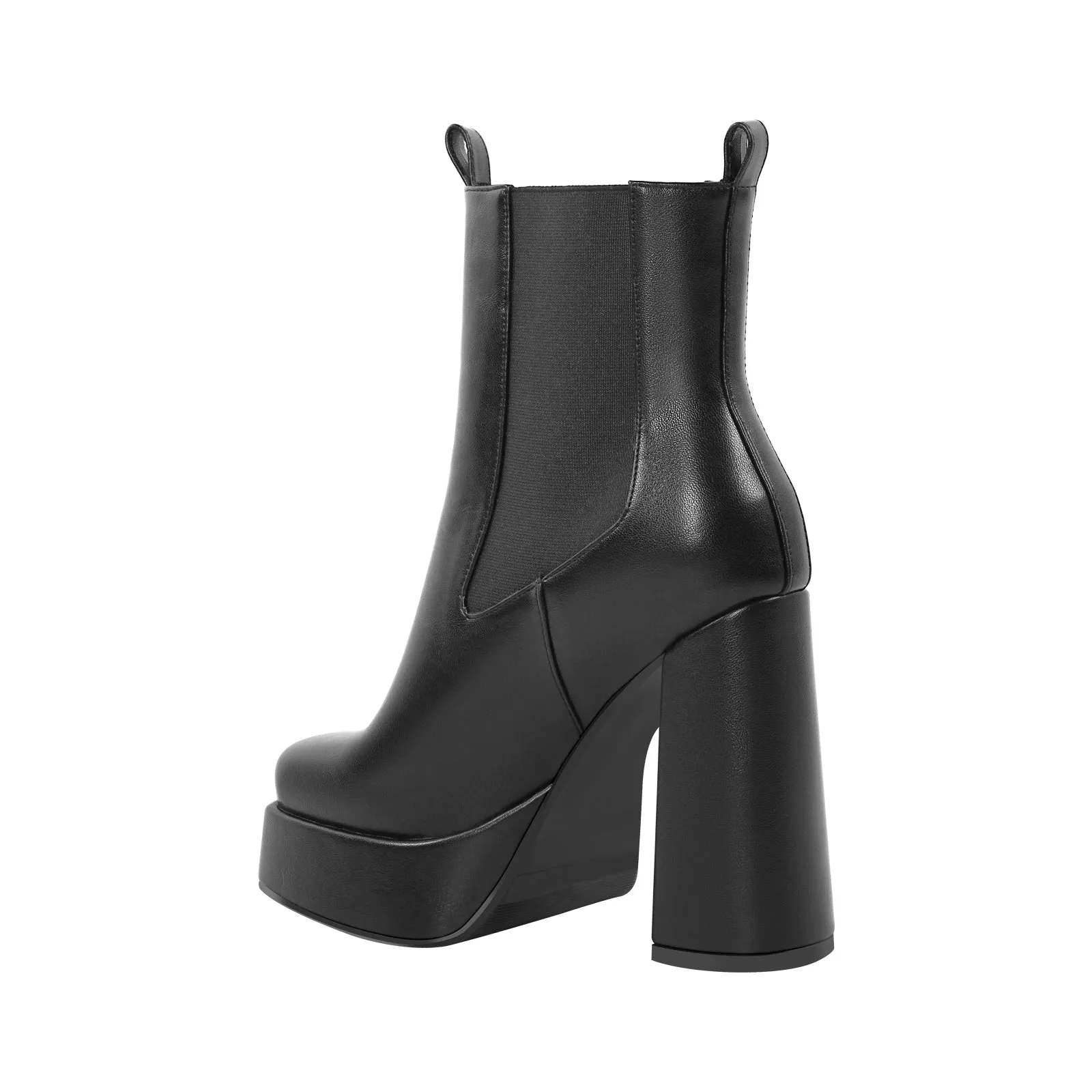 Black Square Toe Platform Chunky Heel Ankle Boots - Result: Black Square Chunky Heel Ankle Boots