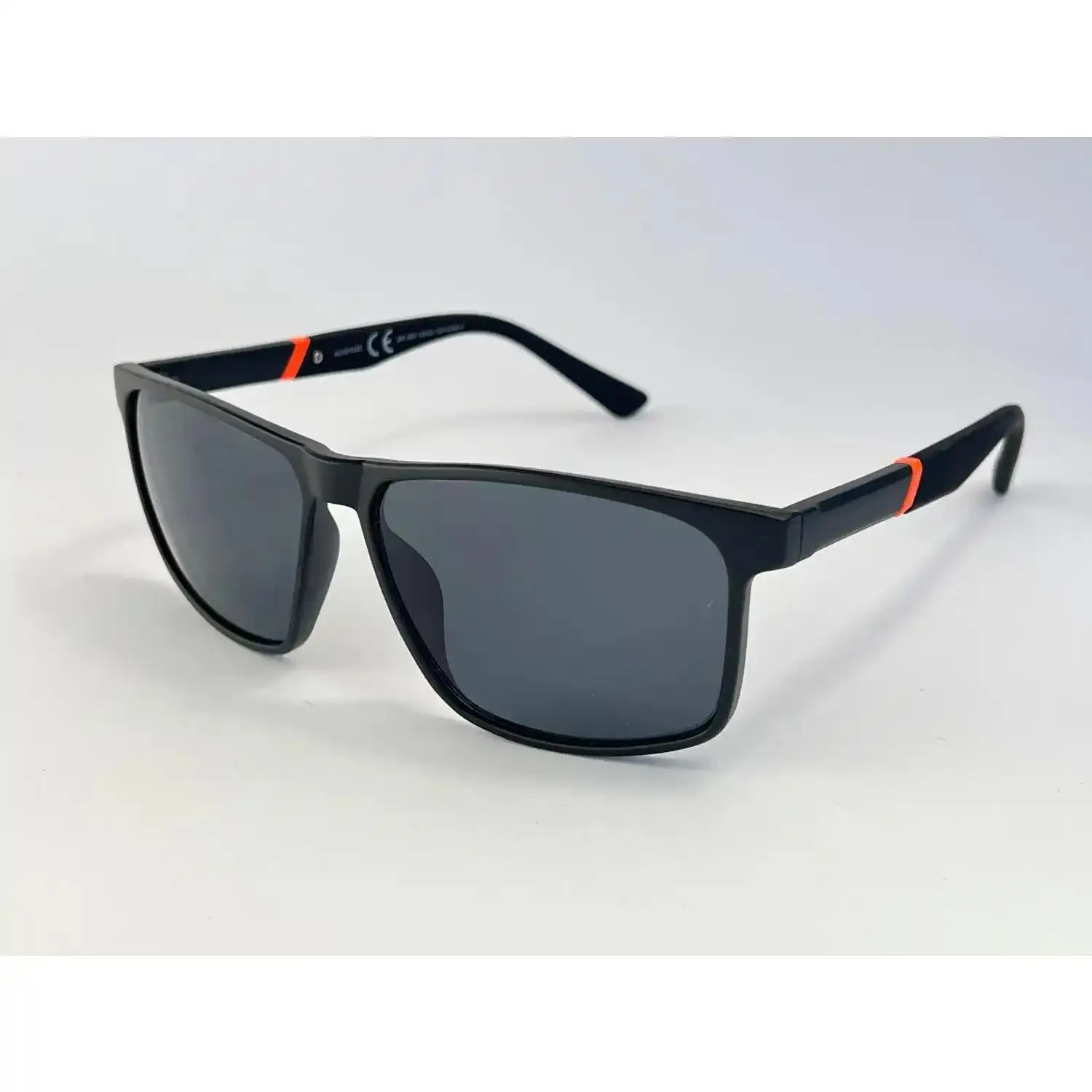 Black Sunglasses with Orange Accent