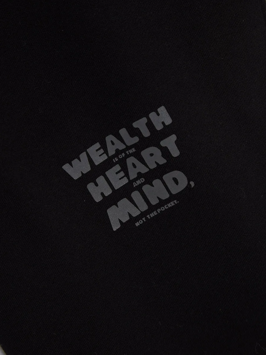 Black Sweatpants with Affirmation Design