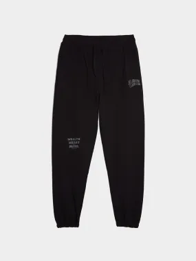 Black Sweatpants with Affirmation Design