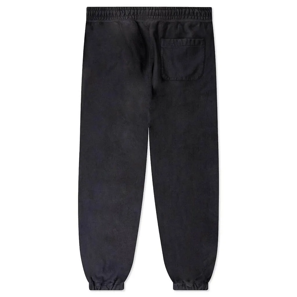 Black sweatpants with possession design