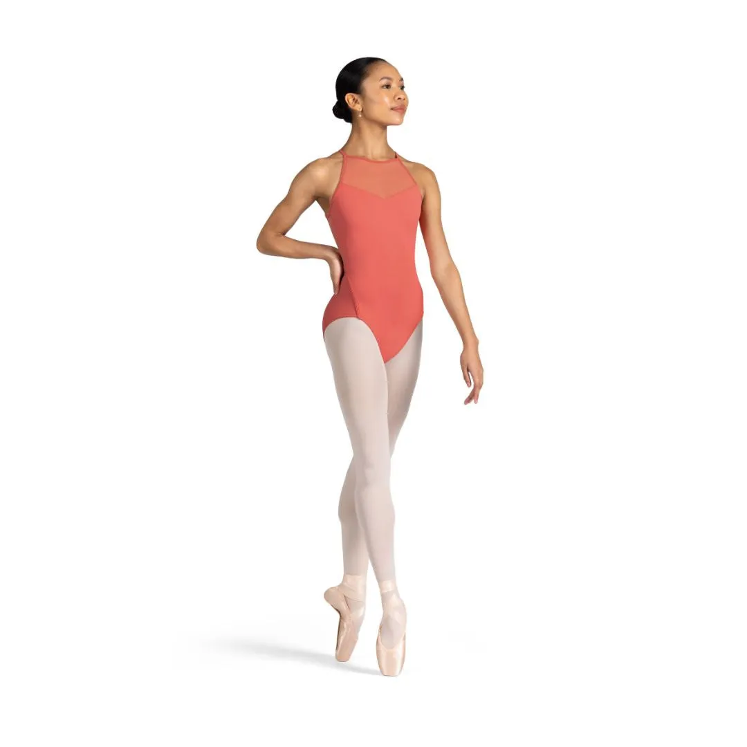 Bloch Ladies Peach Cassia Leotard - High Neck, Open Back