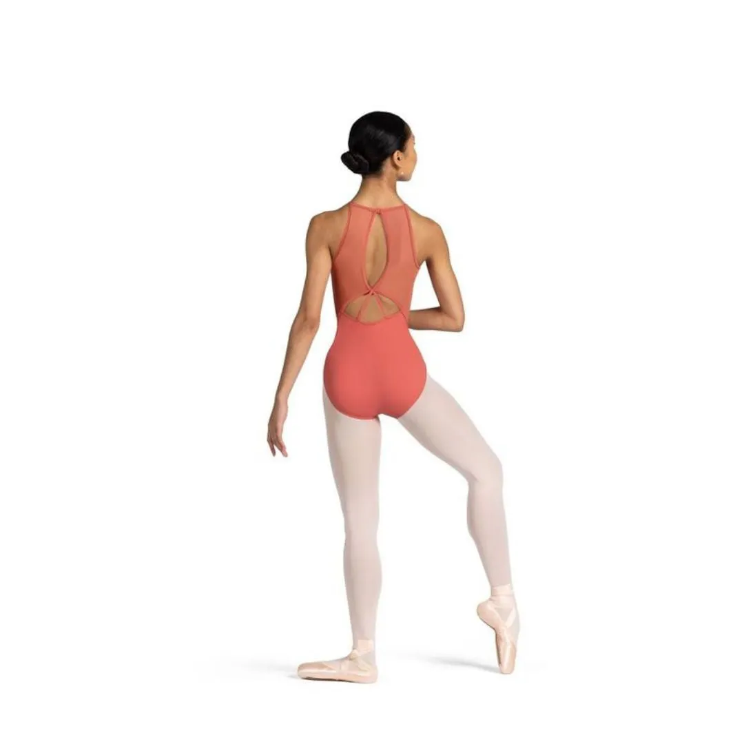 Bloch Ladies Peach Cassia Leotard - High Neck, Open Back