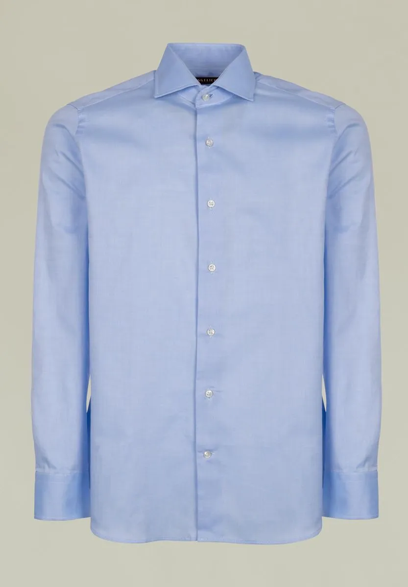 Blue French slim Oxford shirt.