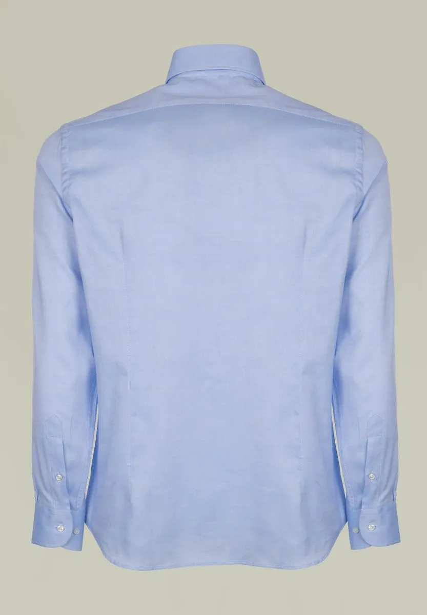 Blue French slim Oxford shirt.