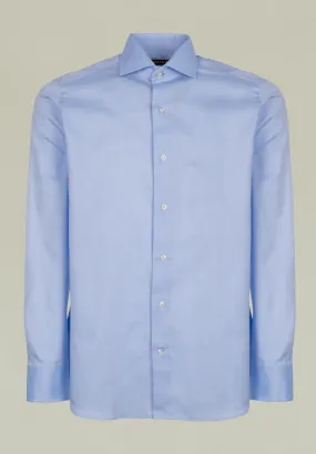 Blue French slim Oxford shirt.