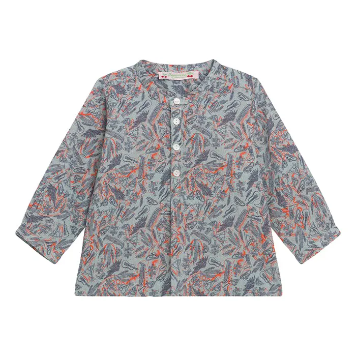 Bonpoint Baby Polisson Shirt Grey Wild West Print