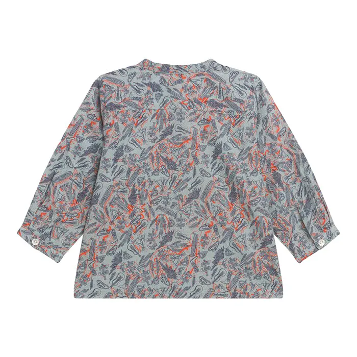 Bonpoint Baby Polisson Shirt Grey Wild West Print