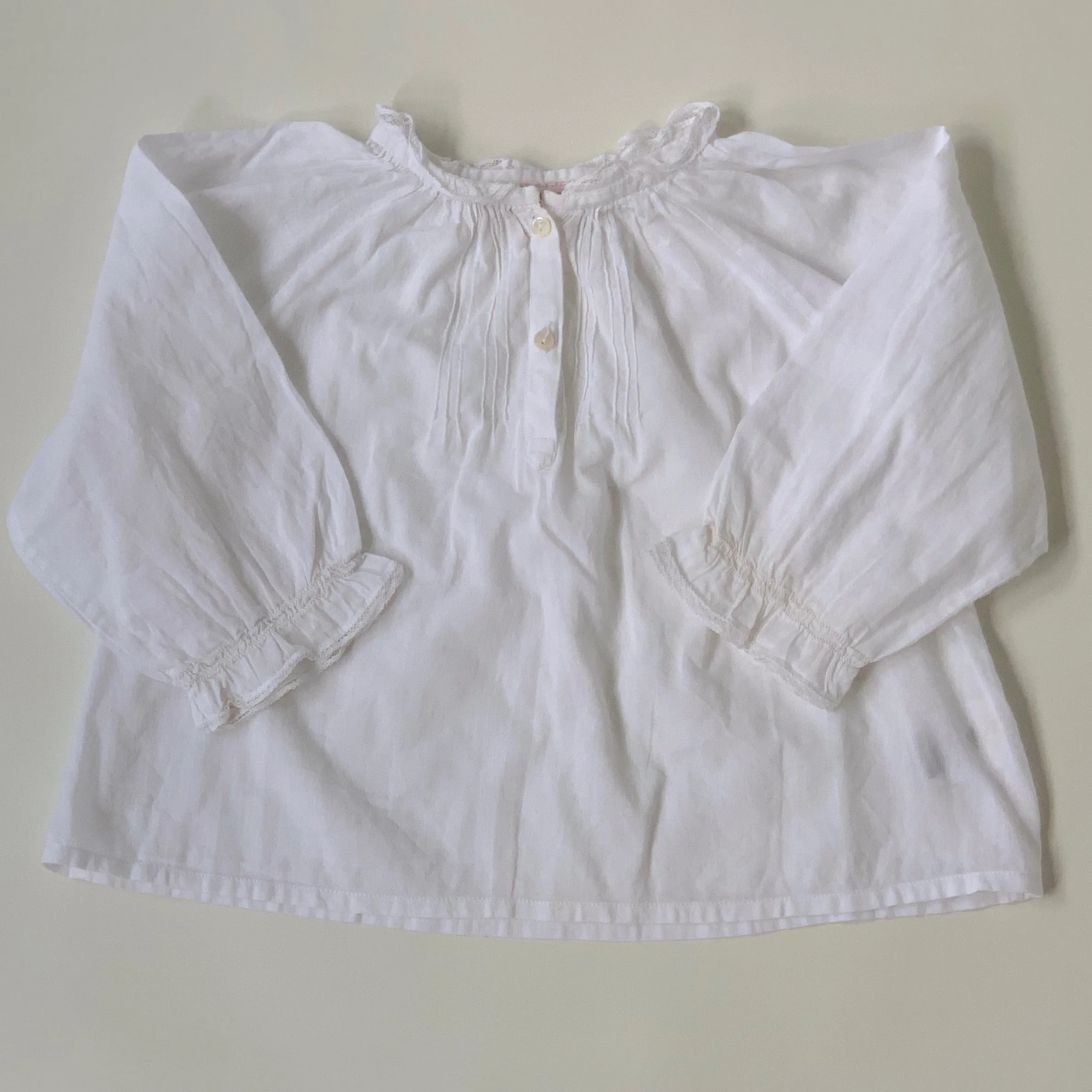 Bonpoint White Lace Trim Blouse: 18 Months - Shop Now