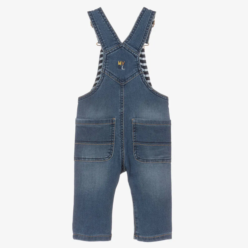 Boys Blue Jersey Dungarees