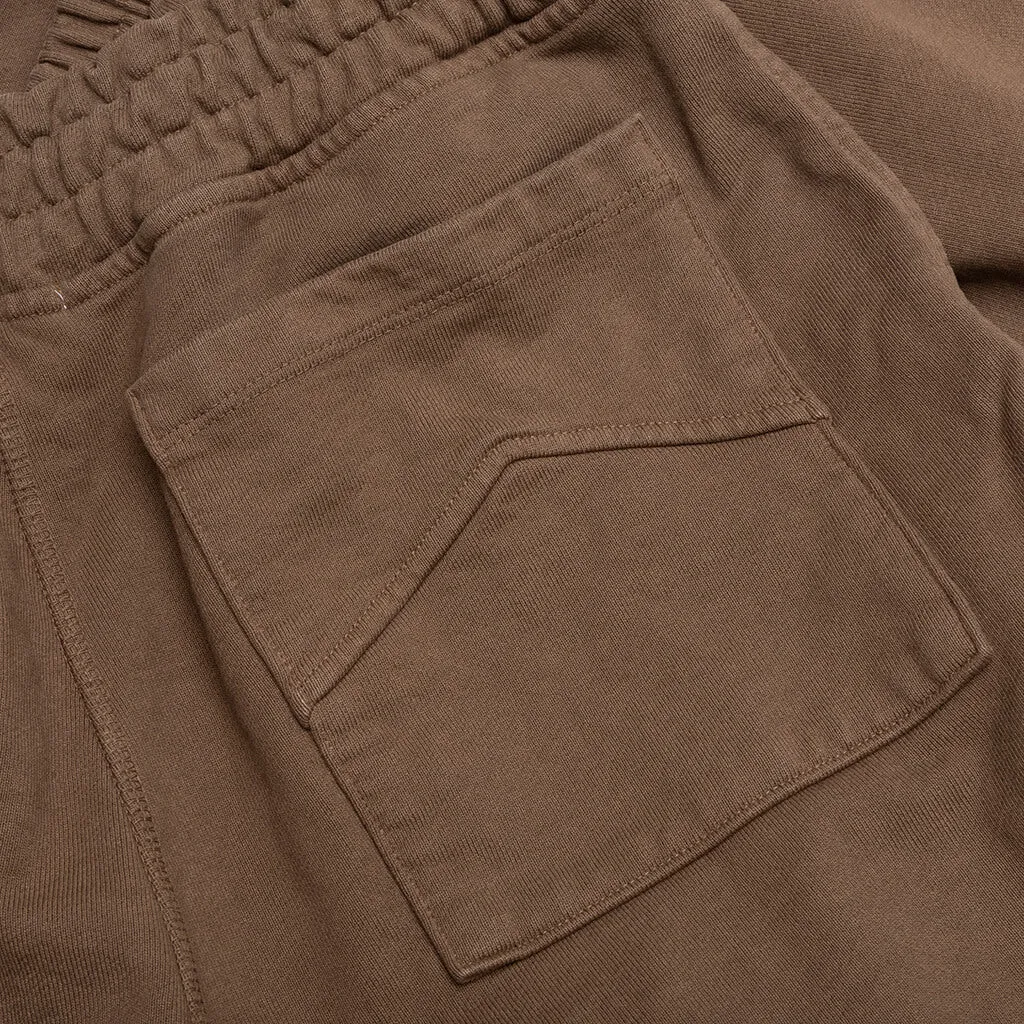 Brown and black sweatpants